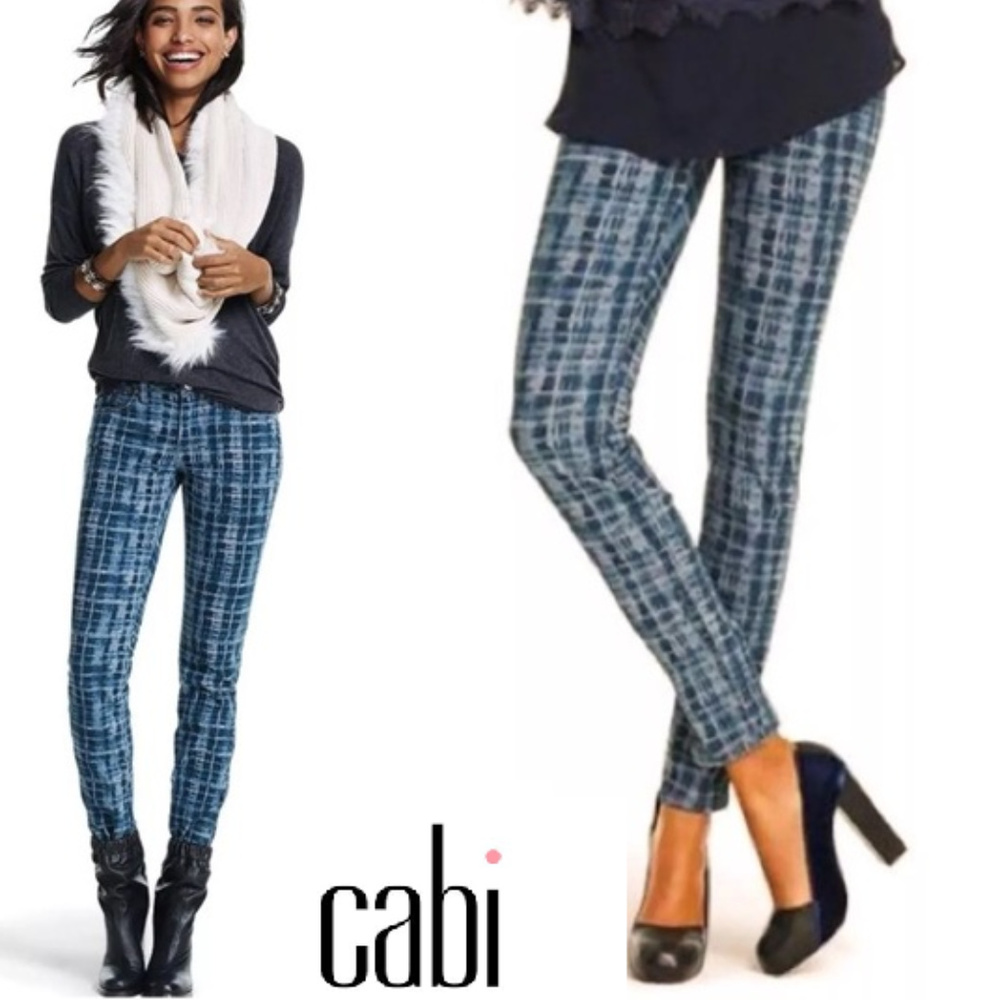 Amazing cabi Fall 2015 Grid Skinny Jean •Navy/Gray - Picture 1 of 7